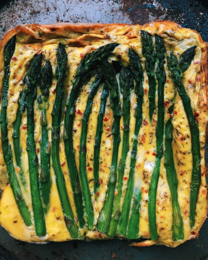 Baked Asparagus Coconut Cream Frittata