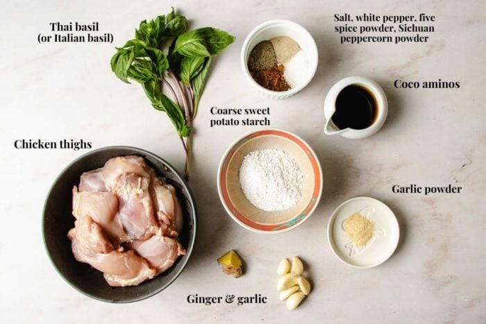 Ingredients needed to make Taiwan popcorn chicken