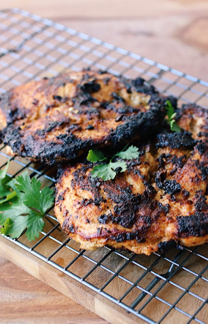 Grilled Green Curry Chicken in Coconut Milk