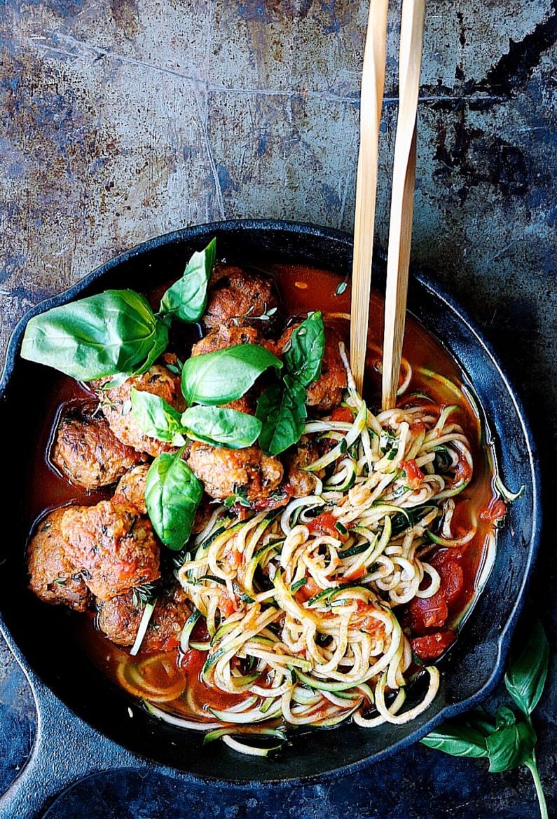 Moroccan spaghetti meatballs recipe from I Heart Umami