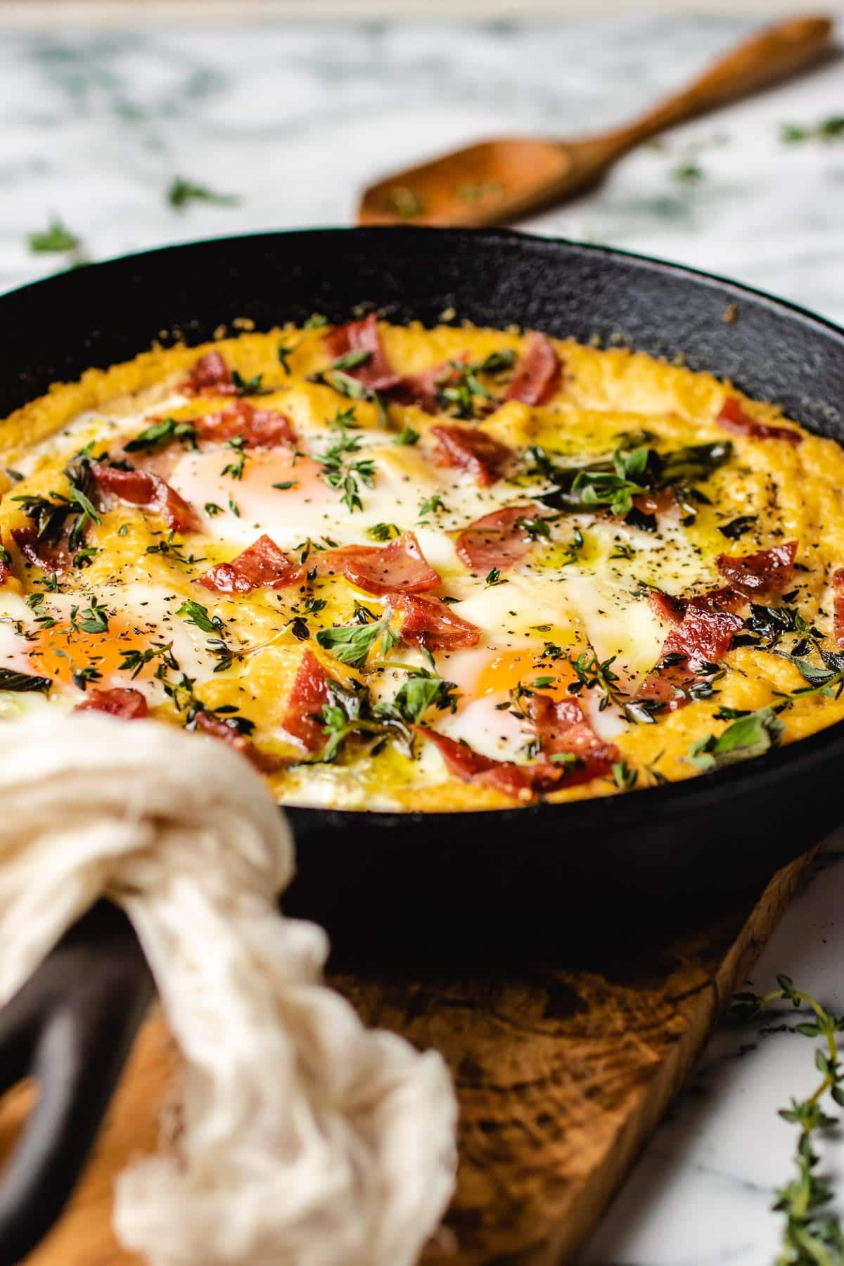 a photo show the butternut squash puree grits for brunch