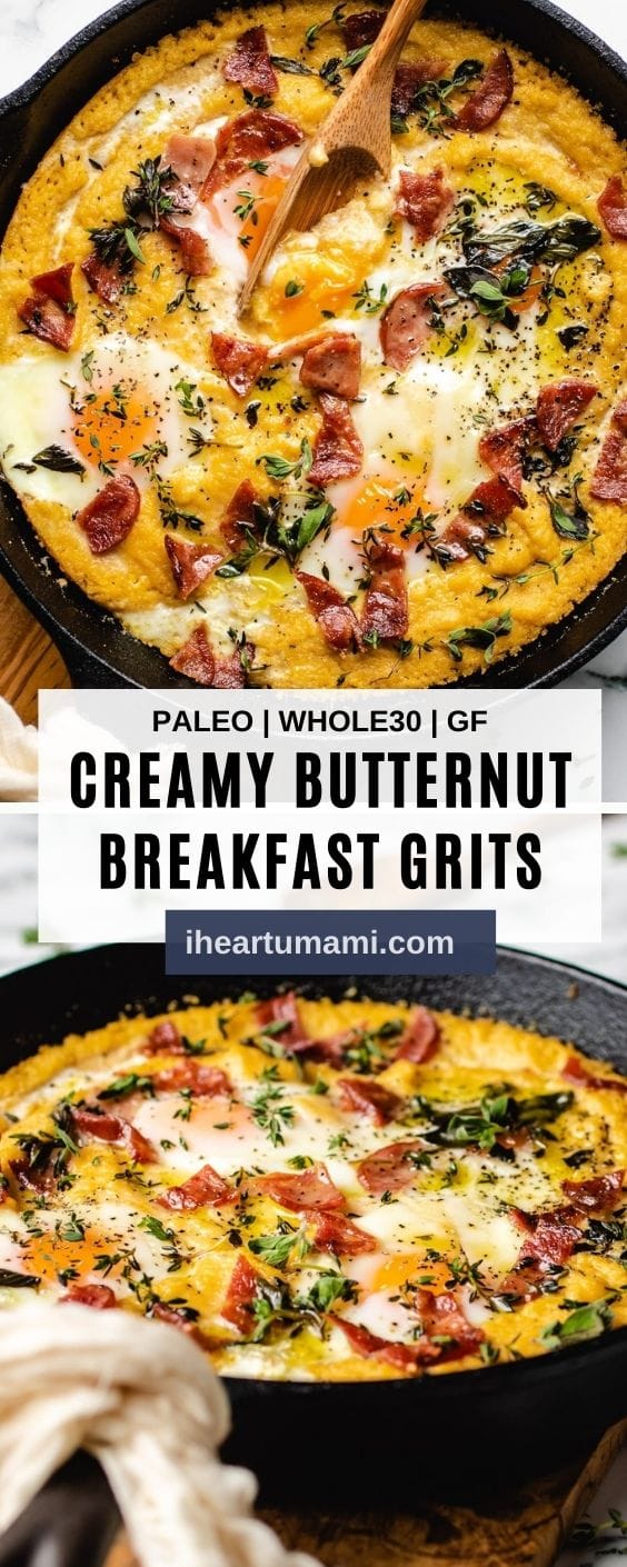 Paleo Breakfast Grits With Butternut Squash Puree | I Heart Umami