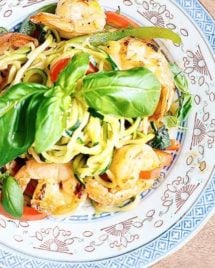 Spicy Shrimp Paleo Spaghetti Noodles