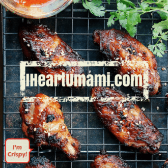 Paleo Crispy baked chicken wings. Paleo chicken wings. Whole30 chicken wings. Keto chicken wings. Paleo finger food. Paleo Chinese food. Paleo Asian food. Chinese New Year Recipe. IHeartUmami.com
