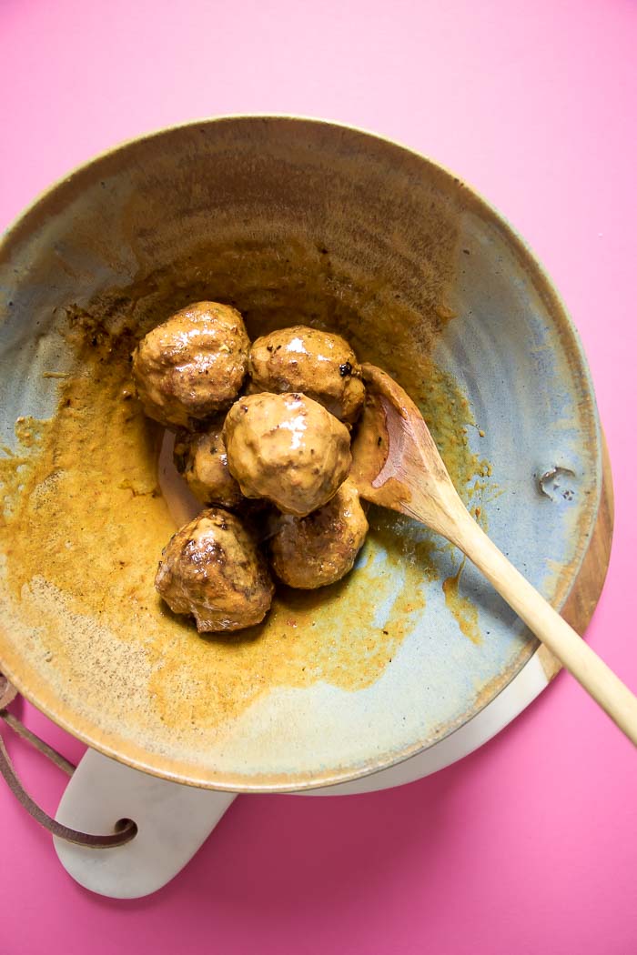 Creamy Coconut Milk Meatballs recipe Paleo Whole30 meatball recipe