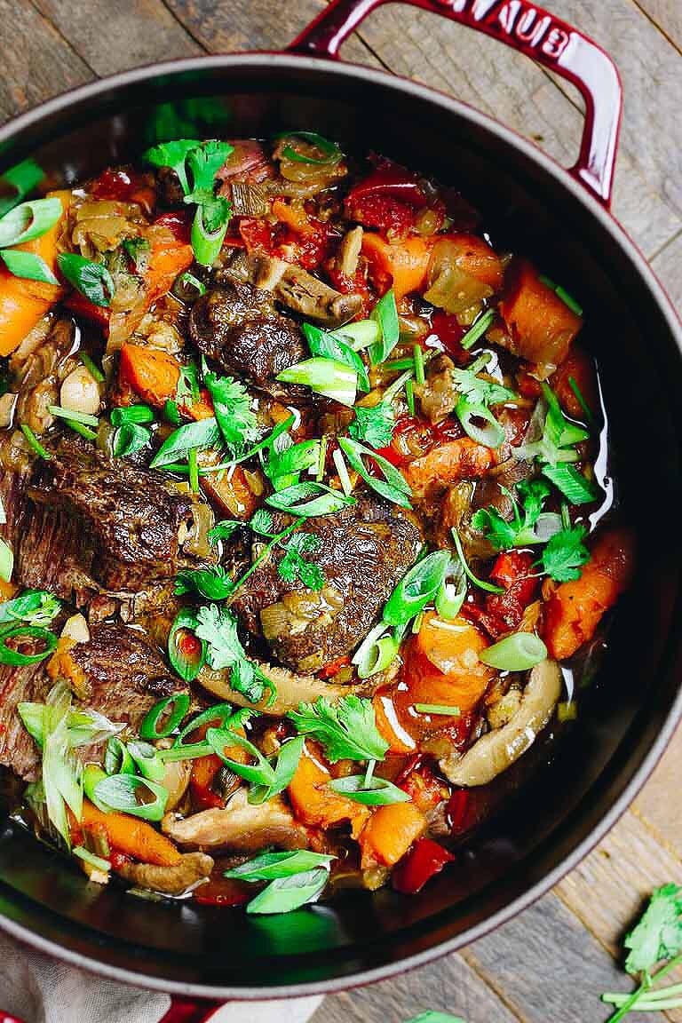 Instant Pot Taiwanese Beef Stew recipe with beef shank is Paleo, Whole30, and Keto friendly.