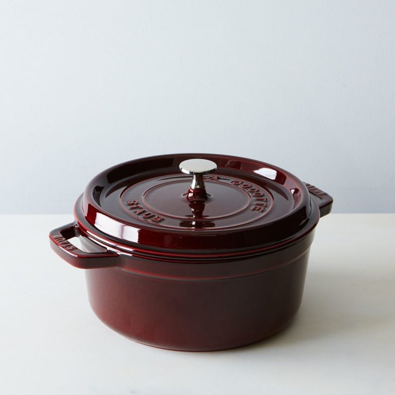 Staub cocotte 4 qt in deep red color