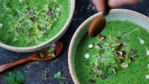 Paleo Detox Green Soup Recipe AIP Keto Friendly.