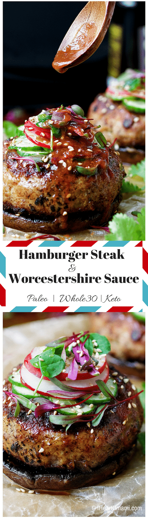 Paleo Worcestershire Sauce Hamburger Steak. Paleo/Whole30/Keto Worcestershire sauce with Japanese-style Hamburger steak. Easy, tasty, juicy hamburger with no added sugar Worcestershire sauce. IHeartUmami.com 