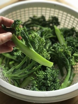 Halved broccoli for stir-fry recipe