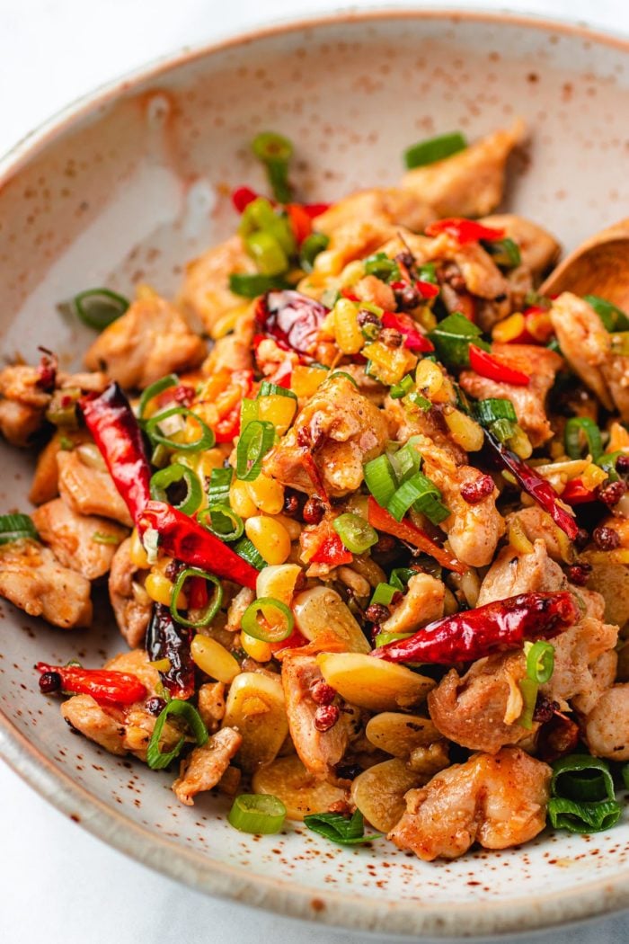 Paleo Kung Pao Chicken recipe made Whole30 and Keto friendly from I Heart Umami