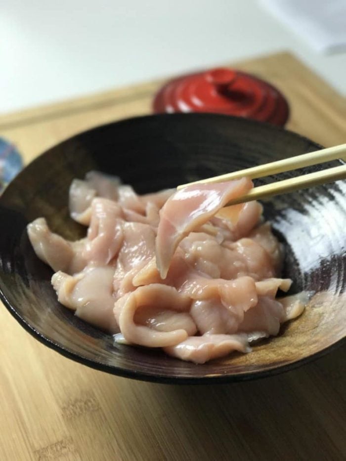 Thin sliced chicken breast for stir-fry recipe