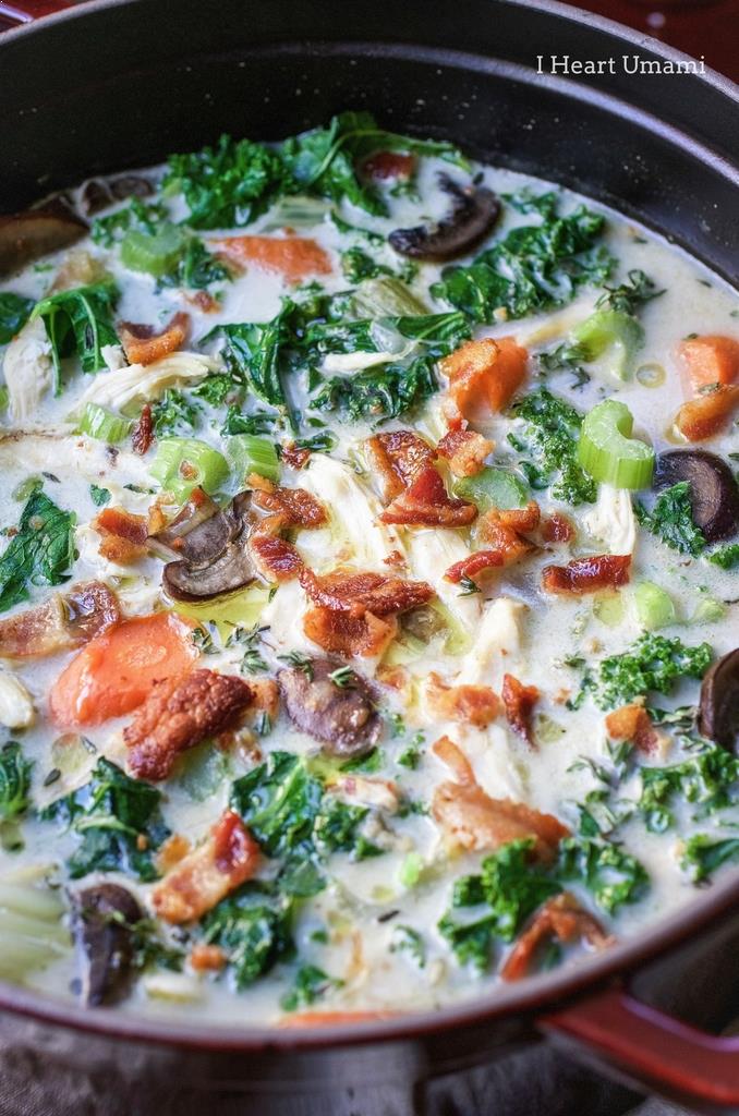 Creamy Chicken Kale Soup recipe that’s hearty, healthy, and gluten dairy free.