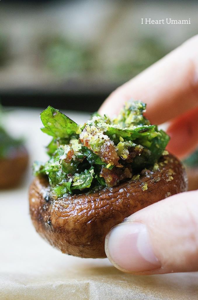 Easy and “cheesy” Herb Stuffed Mushrooms that are gluten, dairy free and vegan friendly. Perfect make ahead appetizer and side dish recipe ! 