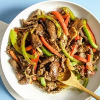 Chinese Pepper Steak Stir-Fry Recipe Paleo Whole30 Keto Gluten Free.