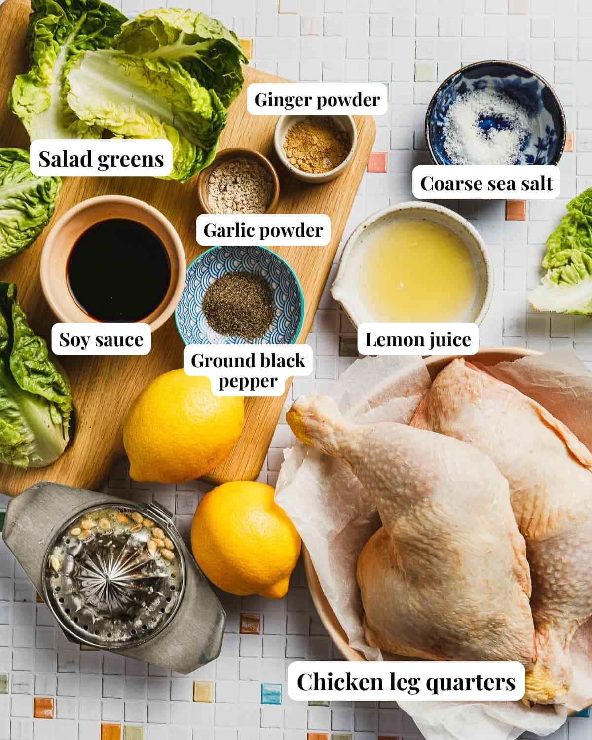 Photo shows ingredients and seasonings used to make the dish.