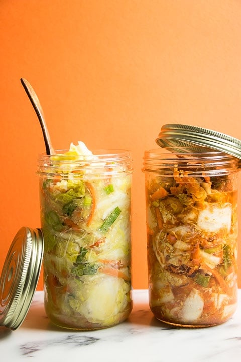 Paleo Easy Kimchi Recipe that are gluten-free Whole30 with AIP and Vegan kimchi options.