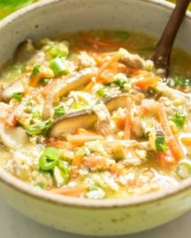 Paleo Hot and Sour Soup recipe Gluten-Free, Whole30, Keto, AIP friendly