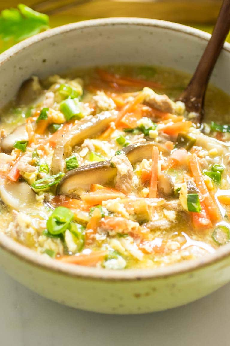 Paleo Hot and Sour Soup recipe Gluten-Free, Whole30, Keto, AIP friendly