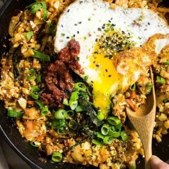 Kimchi Cauliflower Fried Rice Paleo recipe with Paleo gochujang substitute recipe.