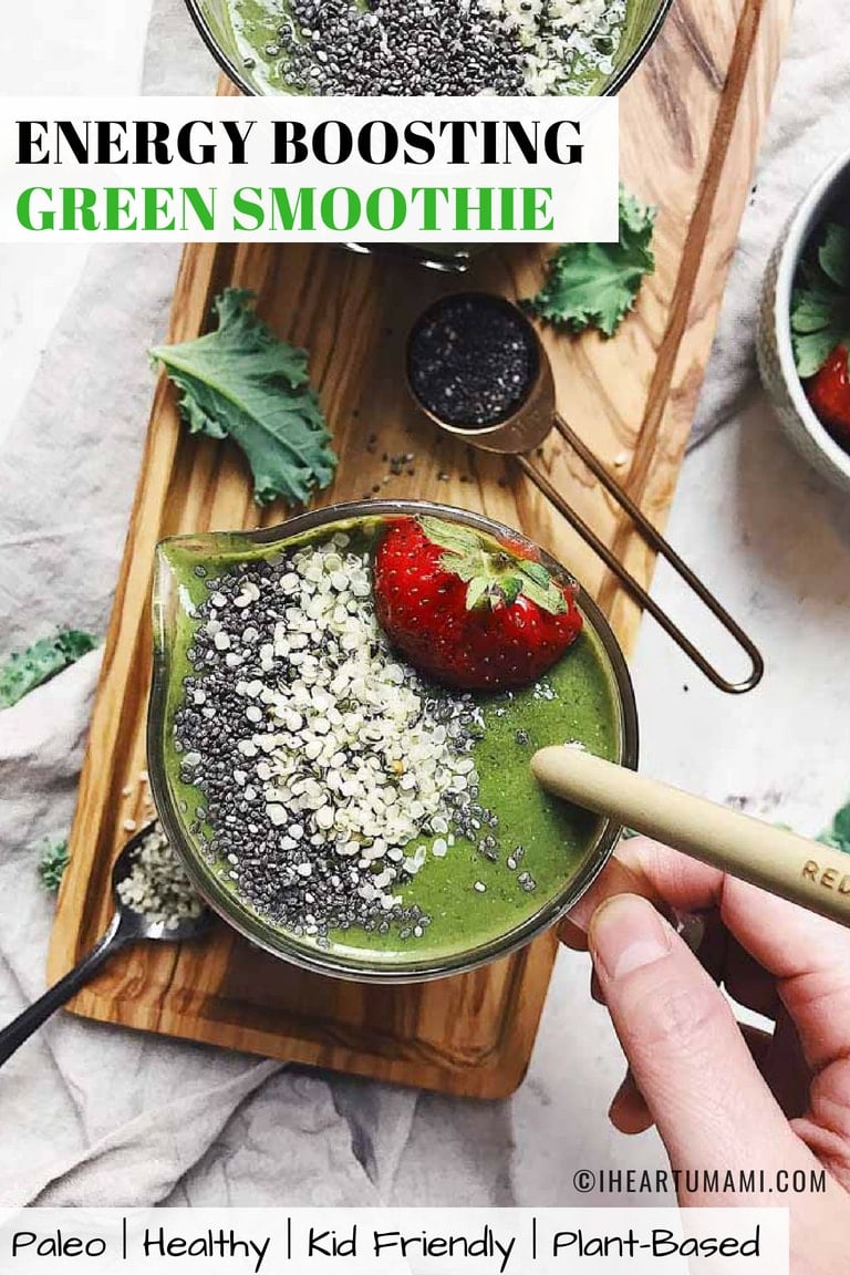Paleo Green Smoothie recipe for energy boosting and detox!