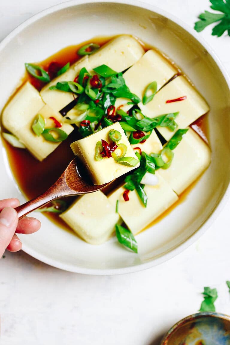 Paleo Keto Egg Custard Tofu recipe is a savory Chinese egg custard dish made without soy. It’s low carb, keto, and Paleo friendly.
