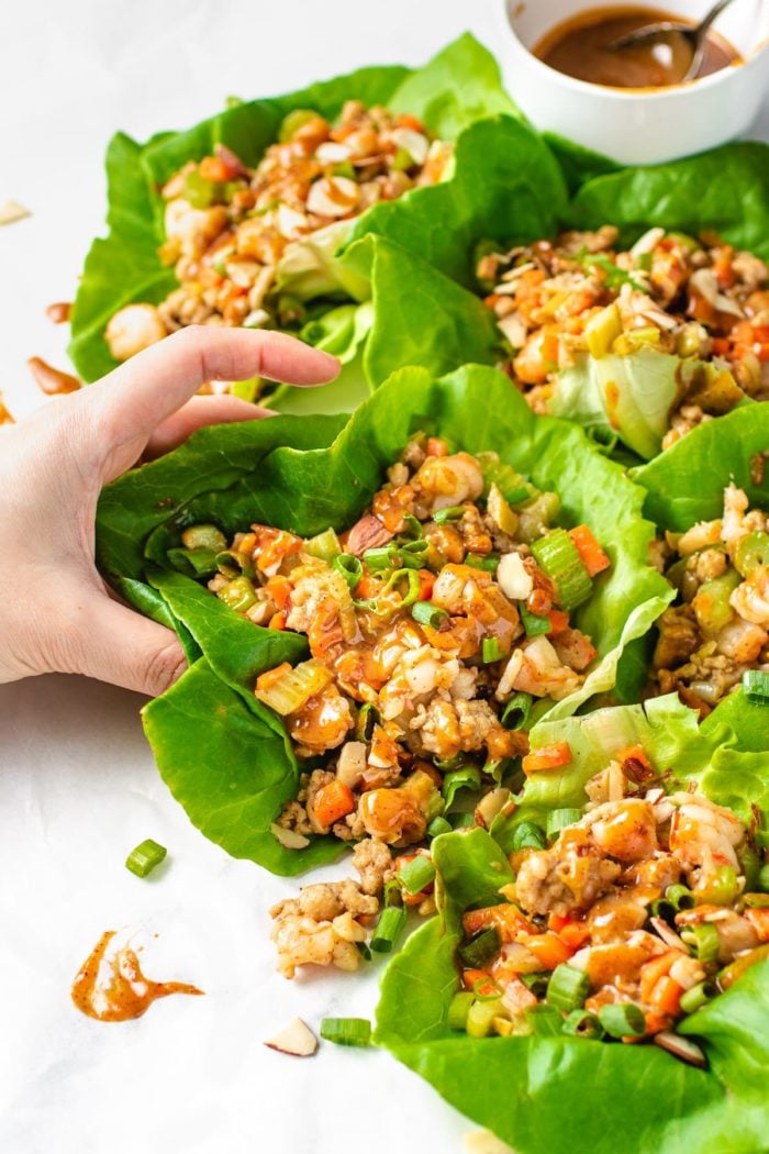 Meal Prep Thai Chicken Lettuce Cups (Whole30 Paleo) • Tastythin