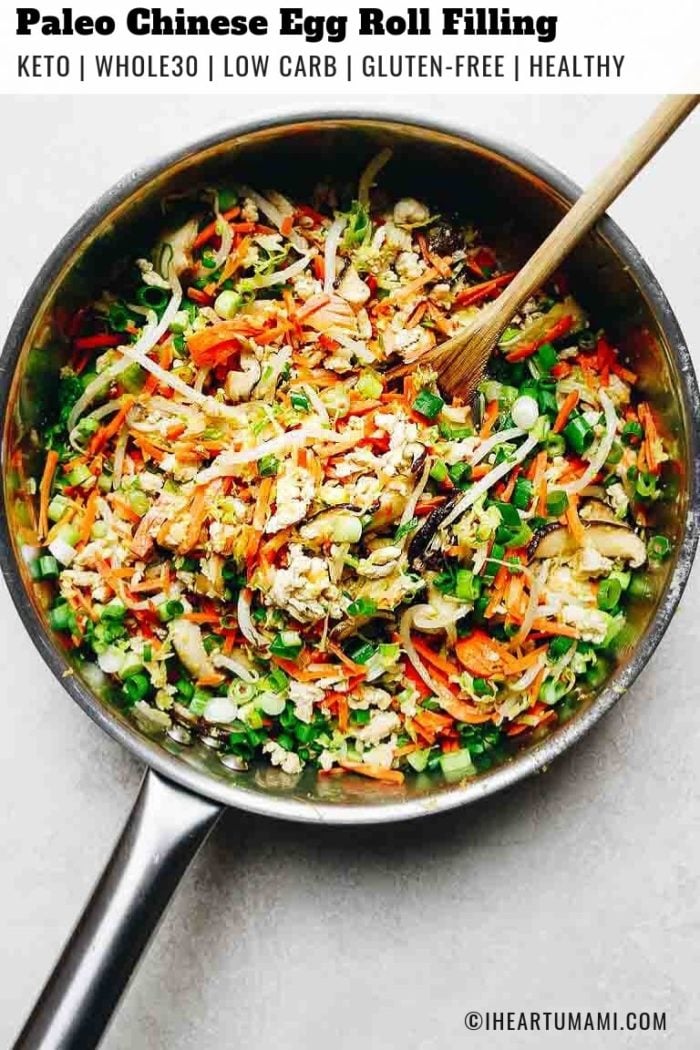 Paleo Egg Rolls recipe with coconut wraps baked in oven until golden crispy. These egg rolls are low carb Whole30 and Keto friendly.