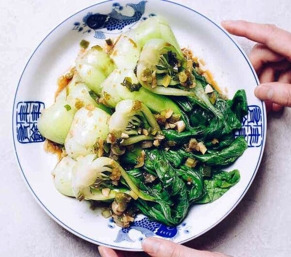 Bok Choy Dim Sum recipe with crunchy baby bok choy in a garlicky Paleo dim sum sauce.