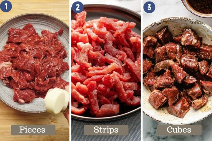Person demos best cut of beef for stir fry and how to tenderize beef for stir fry