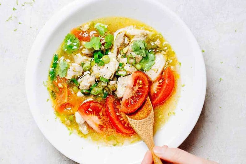 Paleo Chicken Pho Soup with Tomatoes (Whole30, Keto, Gluten-Free)