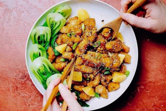 Healthy Paleo Orange Chicken recipe with crispy baked chicken coated in a Chinese orange sauce with a perfect sweet-and-tart balance.