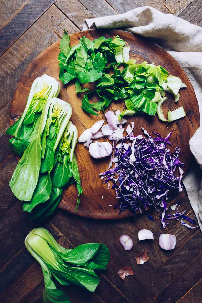 Photo shows diced ingredients ready over a chopping board.