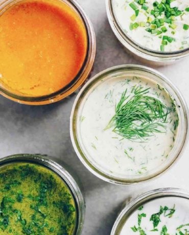 Whole30 Salad Dressing Recipes from carrot ginger, to sweet basil, creamy caper-dill, and more!