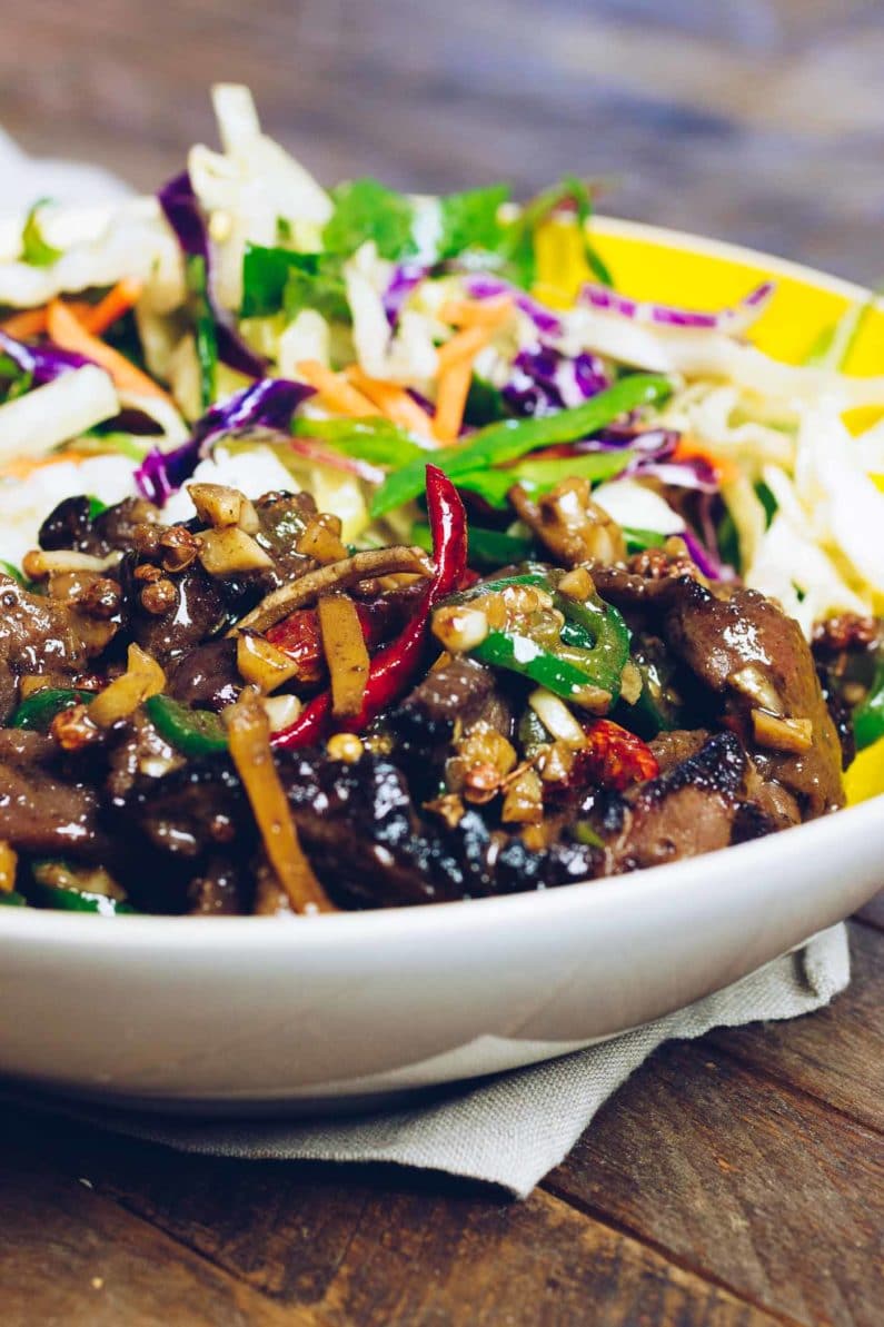 Paleo Hunan Beef Stir-Fry recipe with Paleo stir-fry sauce is low carb, Whole30, Keto, and Gluten-Free from I Heart Umami.