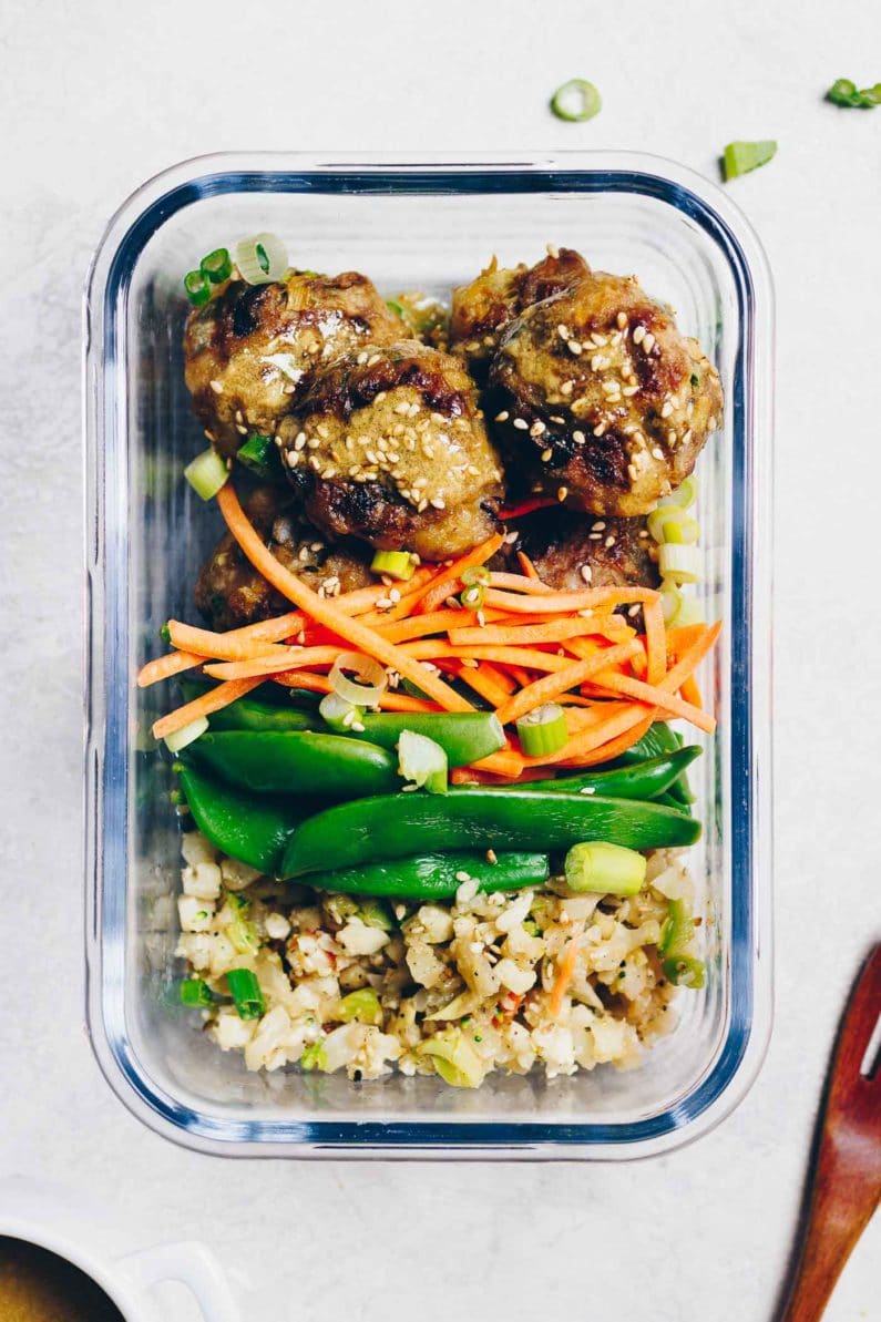 Paleo Meal Prep Gyoza Meatballs also known as Chinese Potsticker meatballs for healthy easy meal prep from I Heart Umami.