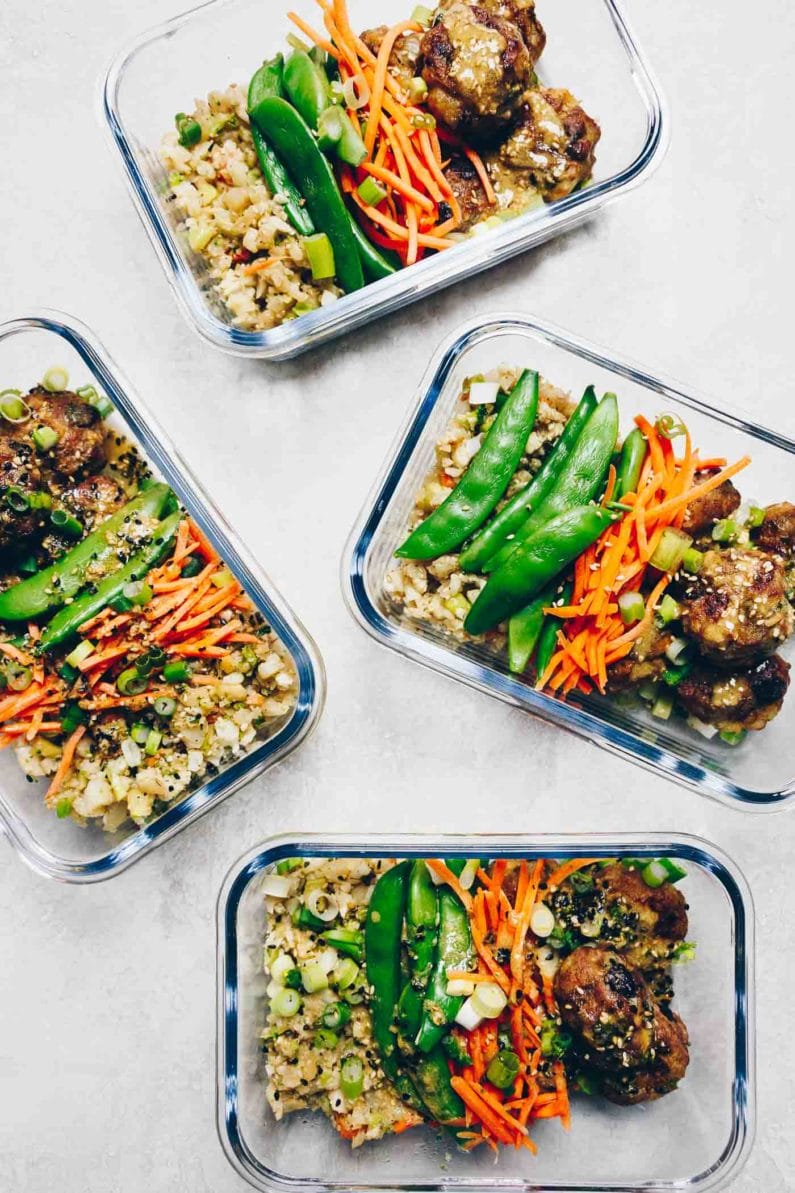 Paleo Meal Prep Gyoza Meatballs also known as Chinese Potsticker meatballs for healthy easy meal prep from I Heart Umami.