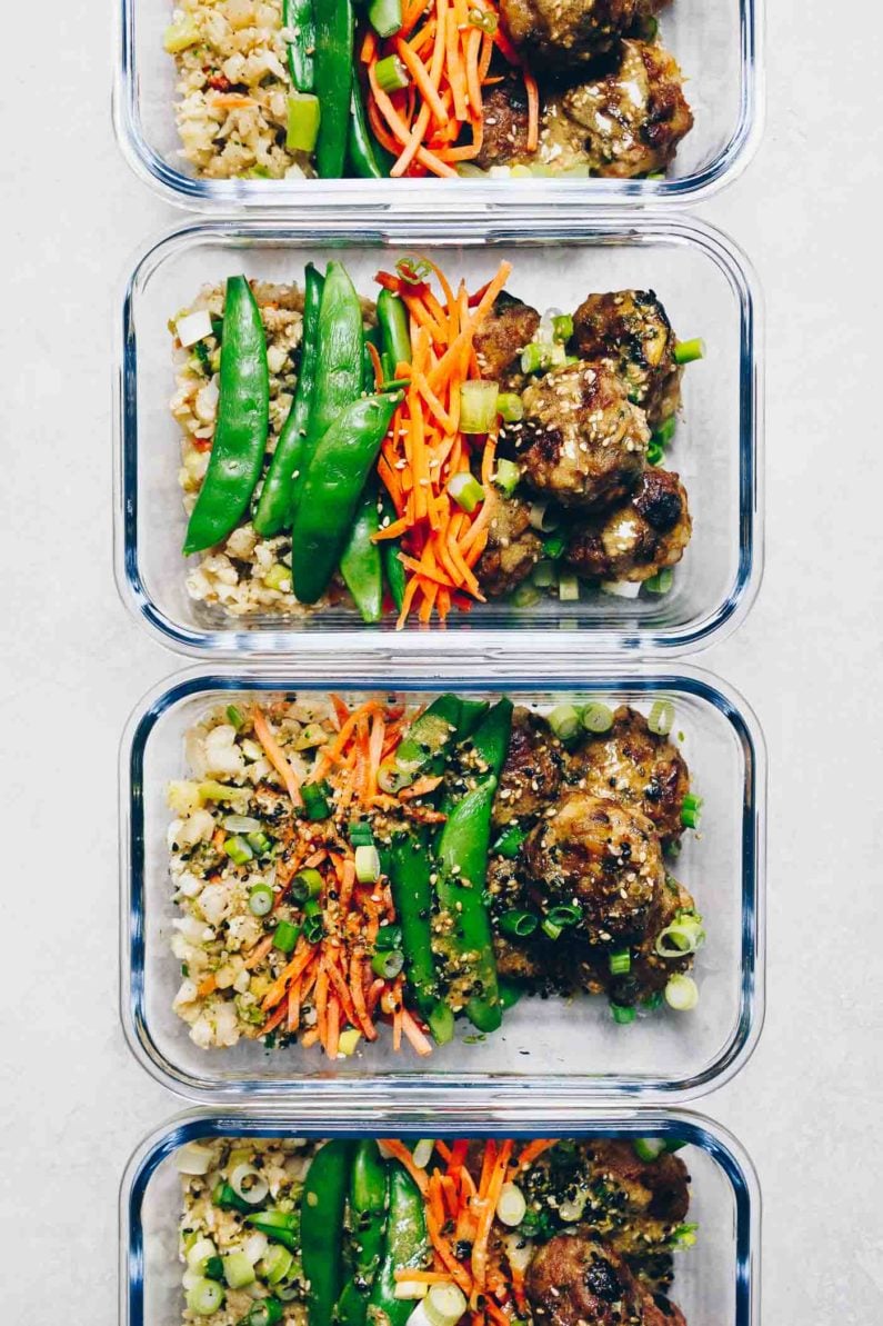 Paleo Meal Prep Gyoza Meatballs also known as Chinese Potsticker meatballs for healthy easy meal prep from I Heart Umami.