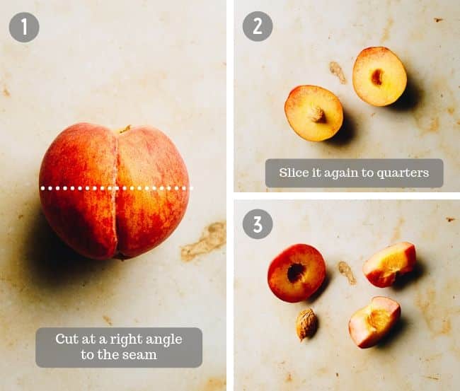 How to pit a peach in 2 steps from I Heart Umami