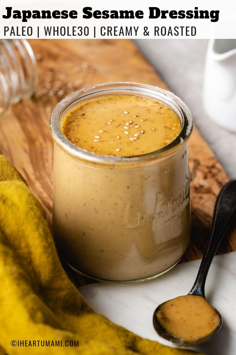 Paleo Japanese Roasted Sesame Salad Dressing recipe is Whole30 and easy to make with no added sugar.