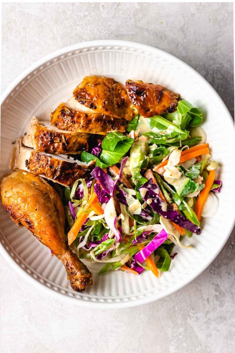 Or serve the air fried chicken with Asian Coleslaw in a bowl