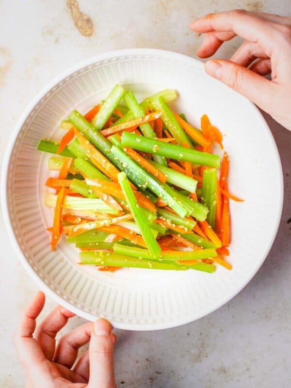 Asian Carrot-Celery Slaw recipe is the best Asian Carrot Salad for Paleo, Whole30, and Gluten-free healthy living!