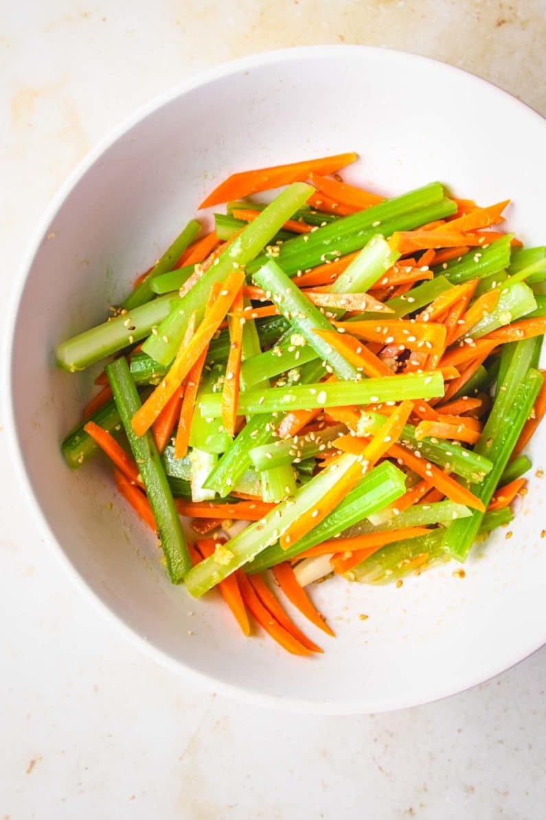 Asian Carrot salad with celery slaw