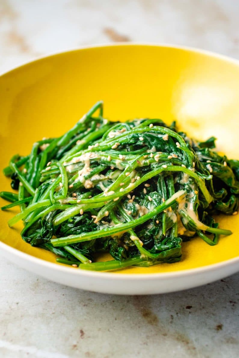 Gomaae Japanese Spinach Salad with Goma Dressing Recipe.