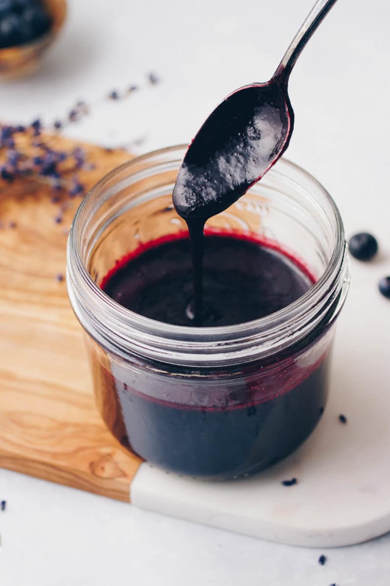 3-Ingredient Paleo Blueberry Lavender Simple Syrup recipe is Paleo, low carb, and with no refined sugar.
