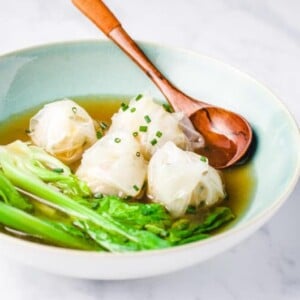 Homemade wonton soup gluten-free