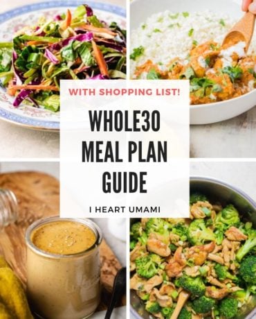 Easy Whole30 Meal Plan guide with shopping lists for Whole30 meals! You’ll never run out of meal ideas with these bold flavored Whole30 recipes on your meal plan!