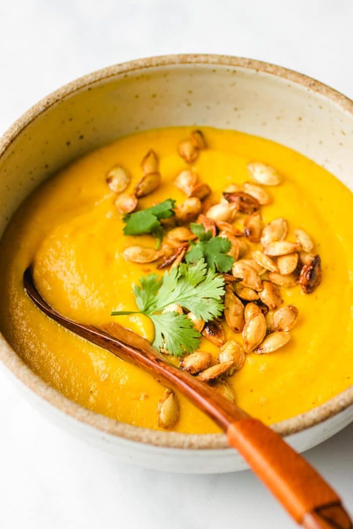 Roasted Whole Butternut Squash recipes from roasted butternut squash carrot soup to butternut squash seeds that make the best Whole30 snacks.