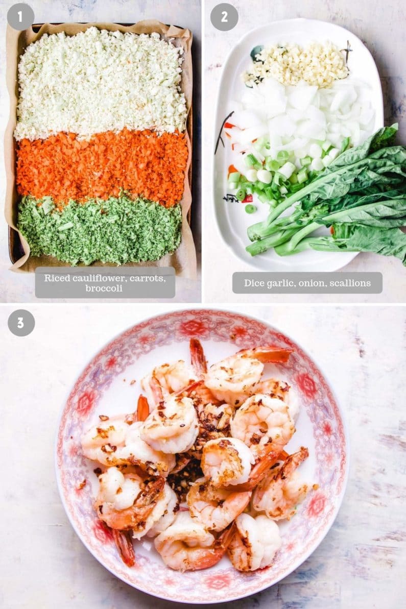 How to make cauliflower shrimp fried rice Thai style