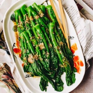 Chinese broccoli with oyster sauce recipe is gluten-free and soy-free from I Heart Umami.